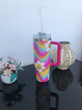 Vaso Térmico Tumbler Premium - Edición Limitada Groovy Flower (887ml)