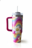 Vaso Térmico Tumbler Premium - Edición Limitada Groovy Flower (887ml)